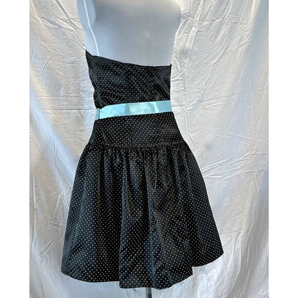 Vintage Jessica McClintock Gunne Sax Black Polka Dot Party Prom Dress Size 13/14 - Picture 13 of 13